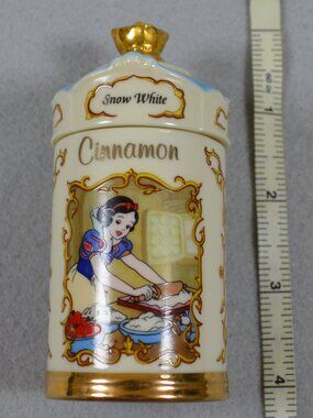 🍎 Vintage Lenox Disney Snow White Spice Jar Cinnamon 1995 Porcelain
